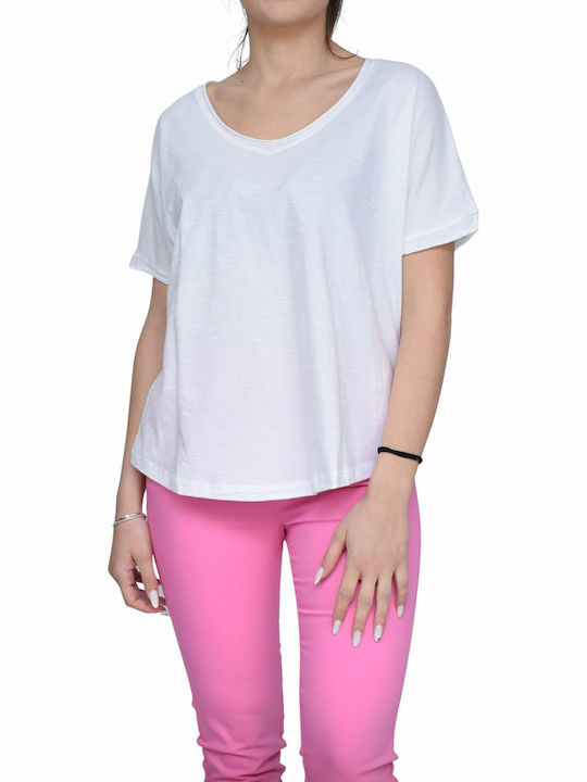 Women's Blouse Short Sleeve White