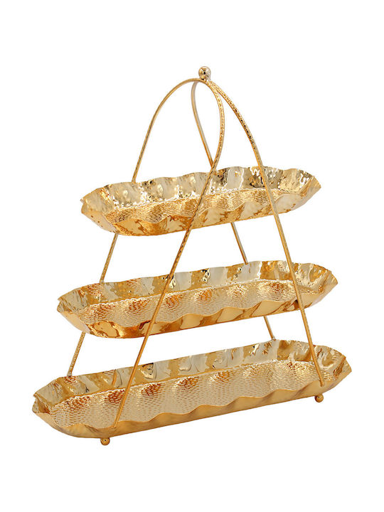 Keskor Metallic Dessert Tower Stand Gold Ø35cm W12xL35cm