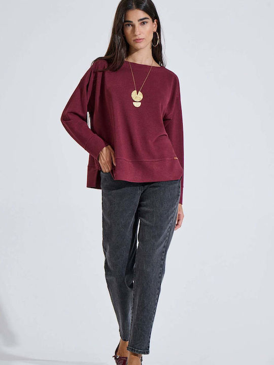 Bluză Damă Mânecă Lungă Burgundy