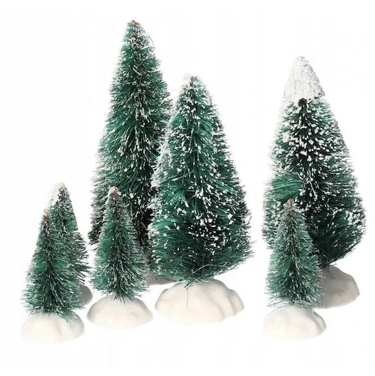 Christmas Decorative Glass Tree Adorned Green 3 Pieces
