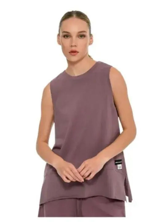 Women's Sports Sleeveless Brown Blouse