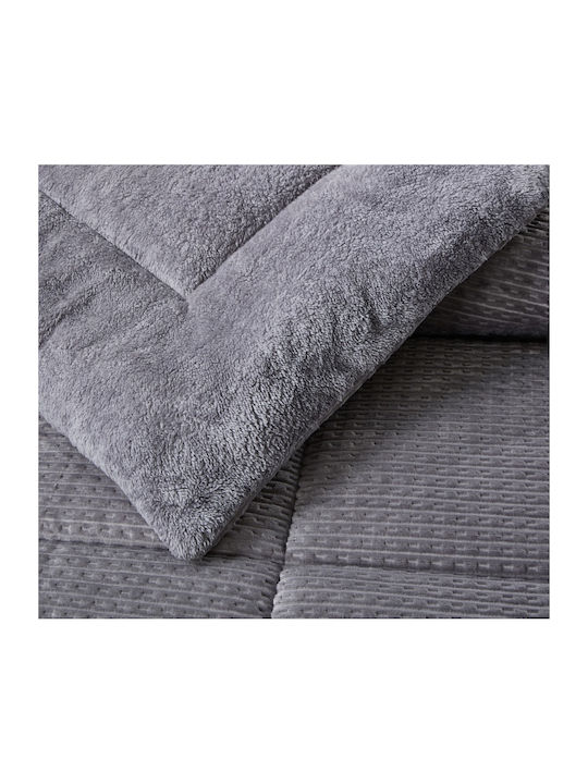 Liolios Home Κουβερτοπάπλωμα Ημίδιπλο 180x240εκ. Sahara Grey