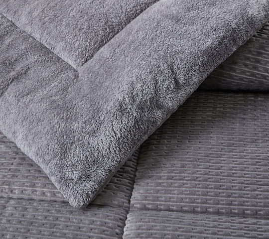 Liolios Home Κουβερτοπάπλωμα Ημίδιπλο 180x240εκ. Sahara Grey