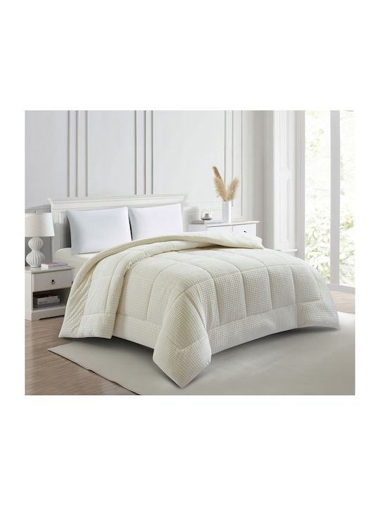Liolios Home Sherpa Comforter Semi Double 180x240cm Sahara Off White