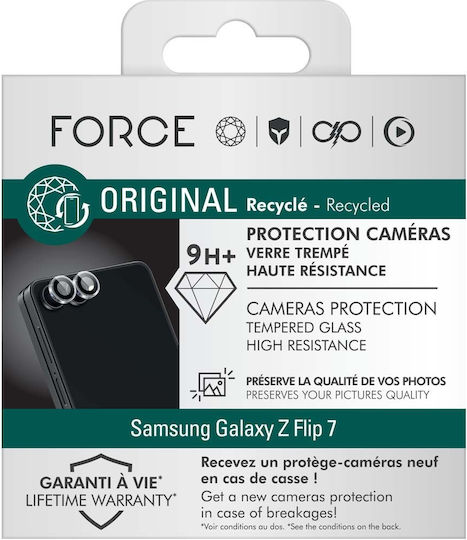 Force Glass 2 Pack Protectoare pentru lentila camerei Galaxy Z Flip 7 Sticlă securizată Transparentă