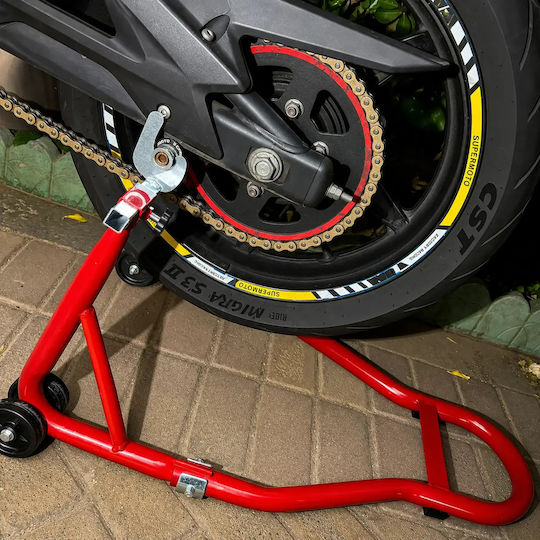 Suport universal față spate pentru motocicletă Zola suportă 450 kg reglabil 355 mm ridicare oțel