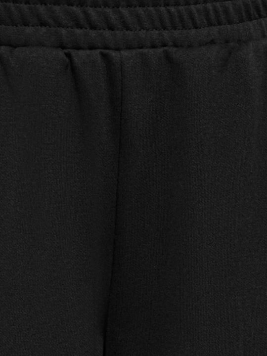 Damen Stoffhose mit Gummiband in Loose Passform Schwarz