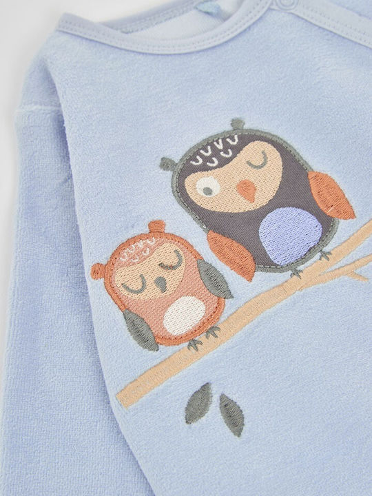 Boboli Velvet Light Blue Onesie
