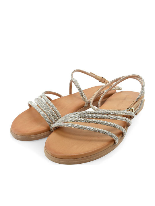 Flache Sandalen Für Damen Gold