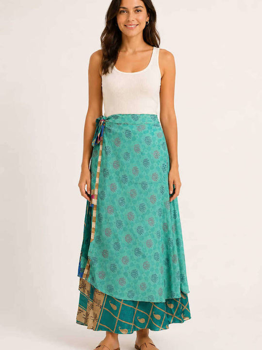 Maxi Women's Skirt Floral Verde
