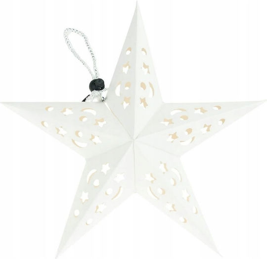 LED Paper Star With Glass Christmas Window Decoration Hanging Glass 3D