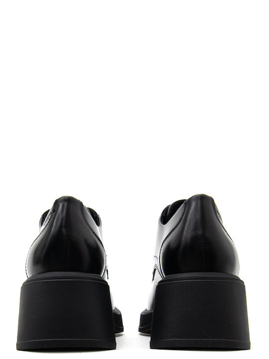 Dorah Leather Heels with High Heel Black