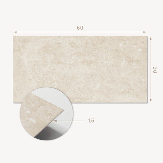 PVC Tile Set Kitchen Or Bathroom Decoration Light Natural Stone 6x60x30 Cm