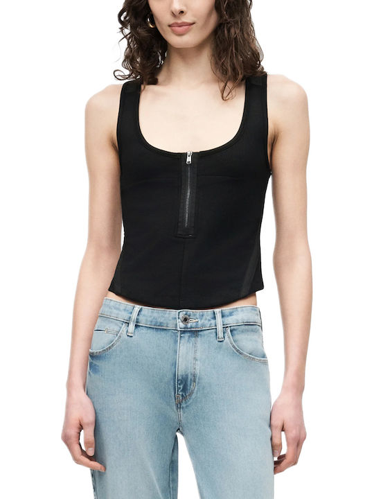 Damen Bluse Ärmellos Schwarze
