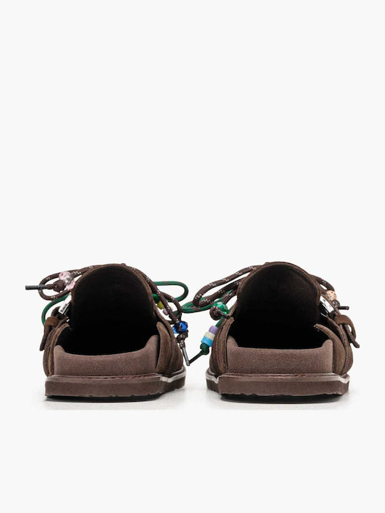 Mules With Heel In Brown Colour