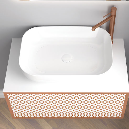 Orabella Wire 80 Unitate De Mobilier Pentru Baie Fără Lavoar L80xA45xÎ35cm Alb/Auriu