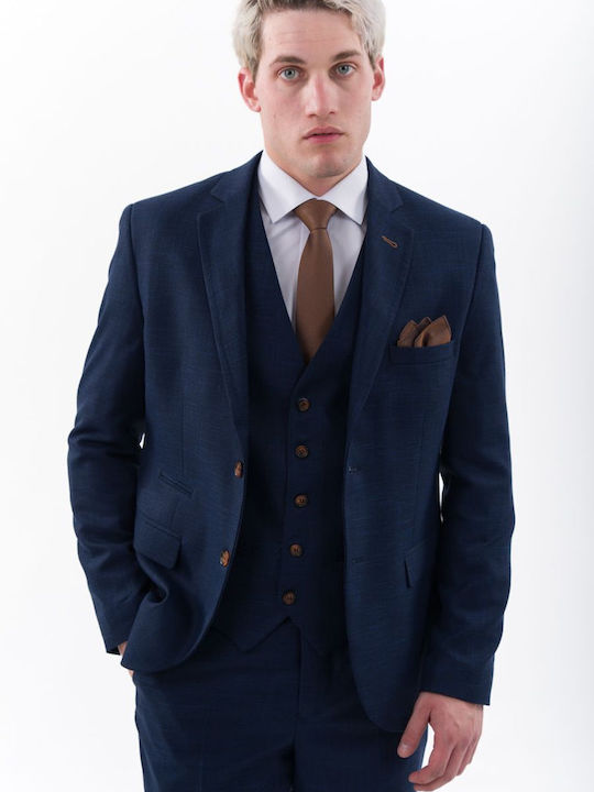 Men's Suit with Vest Blue