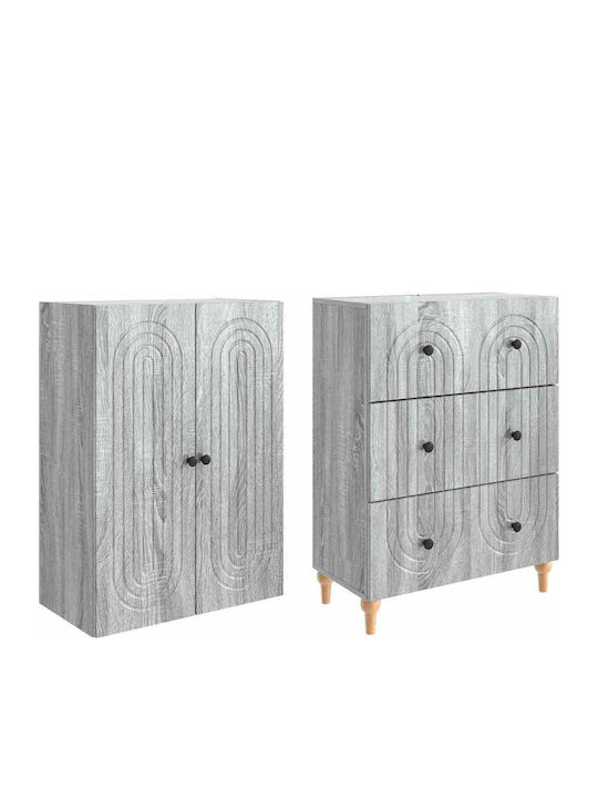 Bibliotheken Grau 2Stücke 66x34.5x90cm