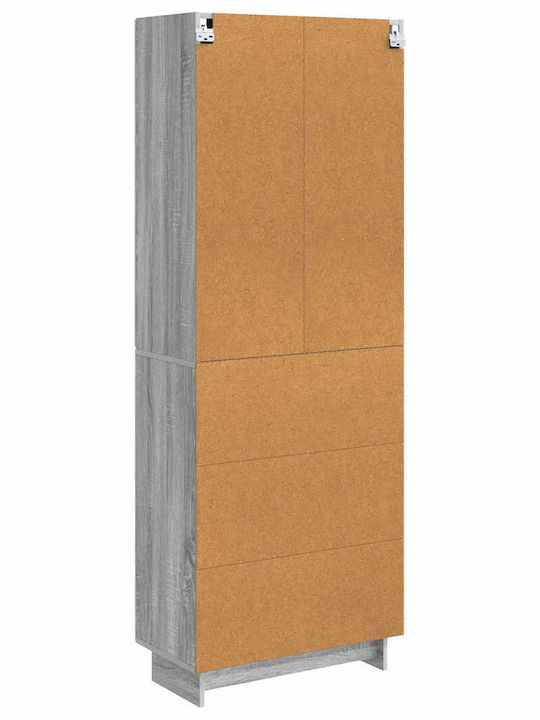 Ecke Bibliotheken Grau 2Stücke 66x34.5x90cm