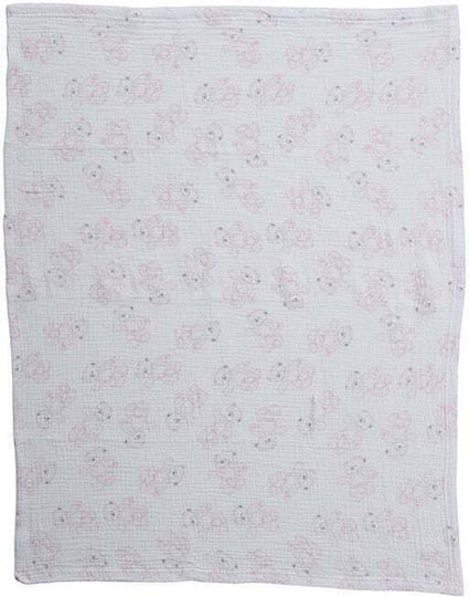 Nef-Nef Homeware Pătură De Înfășat Și Leagăn Teddy Pique Albastră Deschis Cu Animăluț 75x100cm