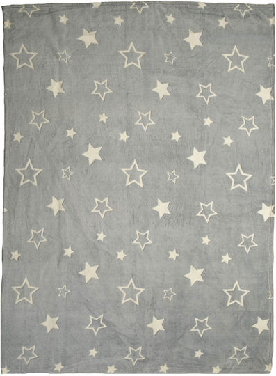 Nef-Nef Homeware Blanket Cot Starlight Fleece Gray 110x150cm