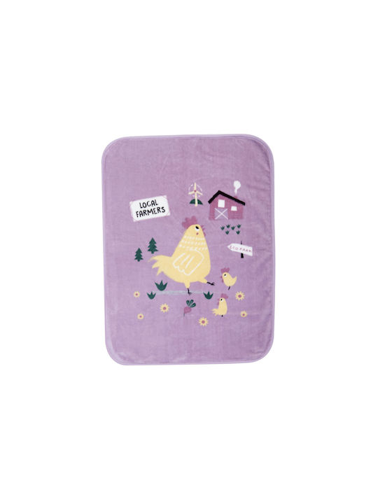 Nef-Nef Homeware Blanket Cot Piu Piu Velvet Purple 100x140cm