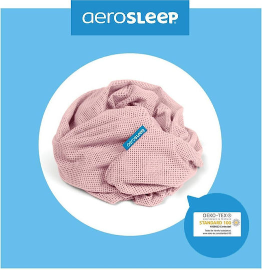 Aerosleep Βρεφικό Σεντόνι Κούνιας Βαμβακερό με Λάστιχο Ροζ 70x140εκ.