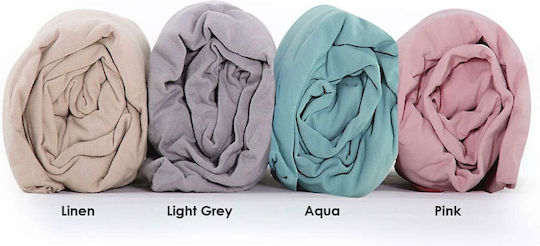 Nef-Nef Homeware Jersey Baby Sheet Crib Flannel Fitted Gray 70x140cm