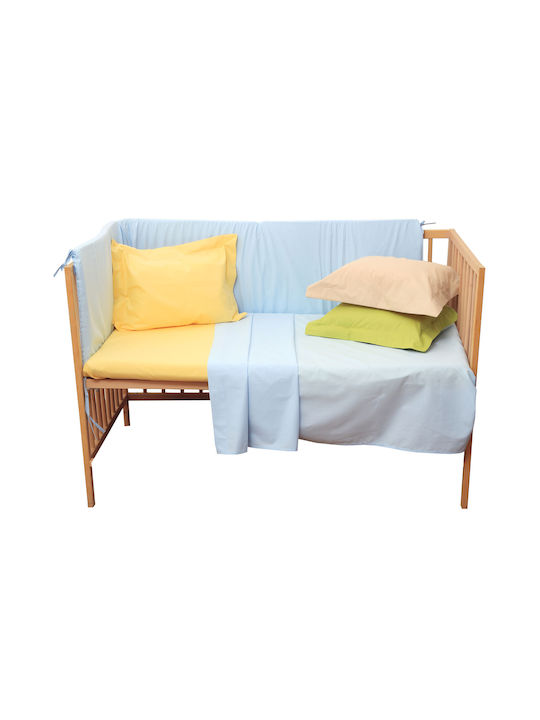 Anna Riska Prestige Baby Sheets Set Crib Cotton Light Blue 120x165cm 3pcs