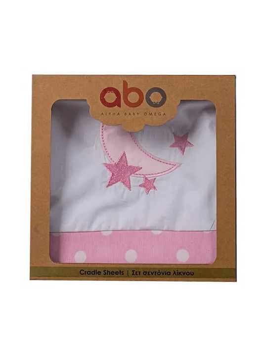 abo Carousel Baby Sheets Set Cradle Cotton Pink 75x100cm 3pcs