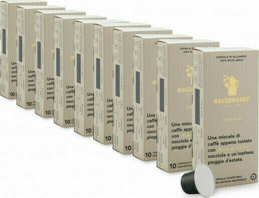 Hausbrandt Capsules Espresso Intenso Compatible with Machine Nespresso 100caps,tobolek