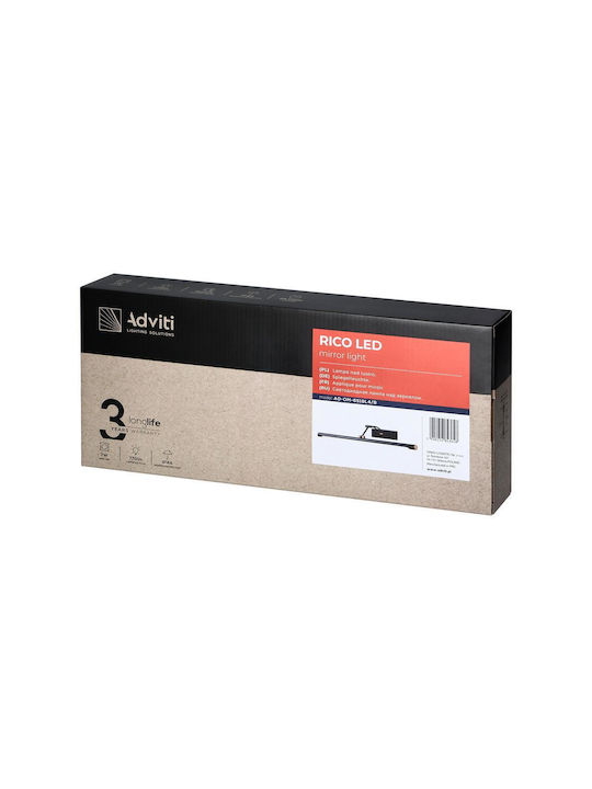 Adviti Klassisch Leuchte Badezimmer mit Integrierter LED und Neutralweißes Licht Schwarz 5cm