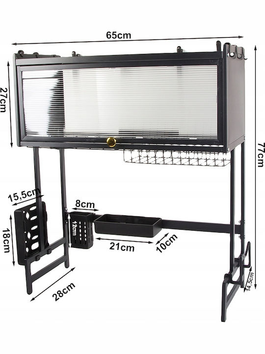 Verk Group Отцедник за мивка от inox Черен 63x24x28cm