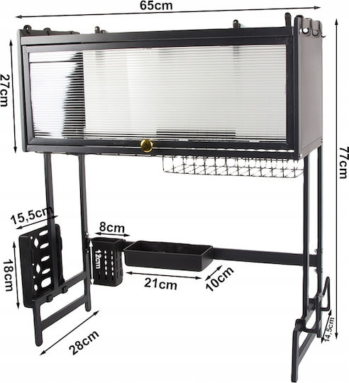 Verk Group Scurgător de chiuvetă Inox Negru 63x24x28cm