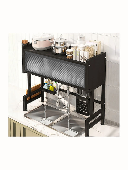Verk Group Отцедник за мивка от inox Черен 63x24x28cm