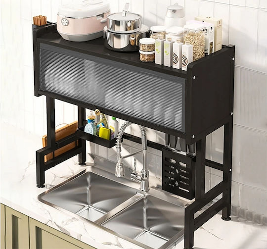 Verk Group Scurgător de chiuvetă Inox Negru 63x24x28cm