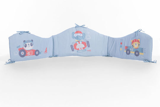 Nef-Nef Homeware Super Boy Standard Crib Bumper for Crib Guard Rails Blue 40cm