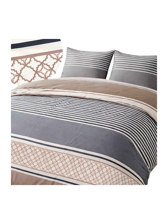Darymex Darymex Bettbezüge Baumwolle 160x200cm Einzelbett mit Kissenbezug Grau Braun