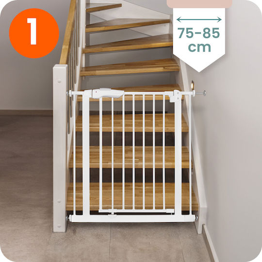 Nukido Ușă de siguranță Montaj simplu din Metal în Culoare Alb 105x78cm 1buc