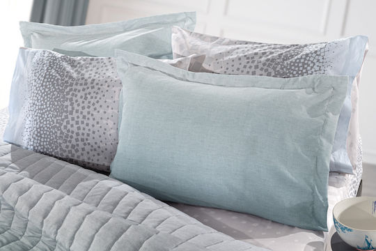 Guy Laroche Dotty Pillowcase Set Oxford Aqua 50x70cm.
