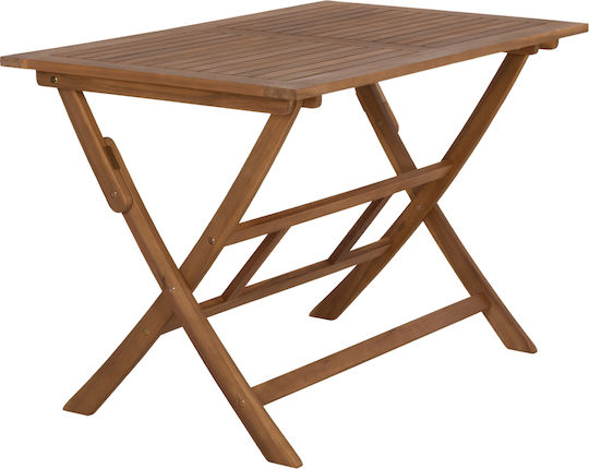 Foldable Outdoor Wooden Table Ferner Natural 120x70x75cm