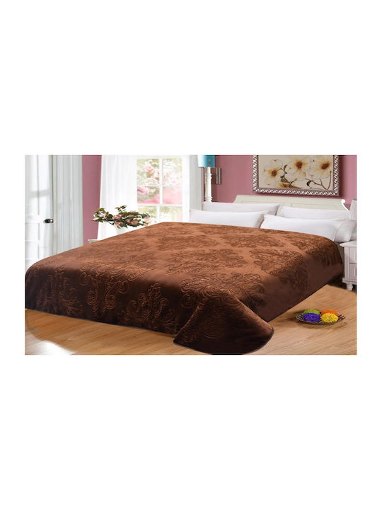 Kraft World Samtige Übergröße Decke 220x240cm Braun BLNKT-EMCLA-Braun