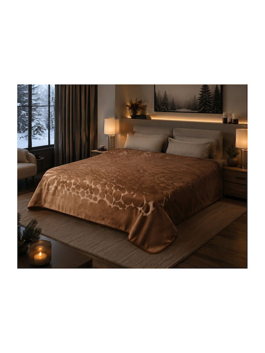 Kraft World Samtige Übergröße Decke 220x240cm Braun BLNKT-EMMOD-Braun