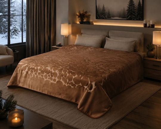 Kraft World Velvet Blanket Double 220x240cm Brown BLNKT-EMMOD-Brown