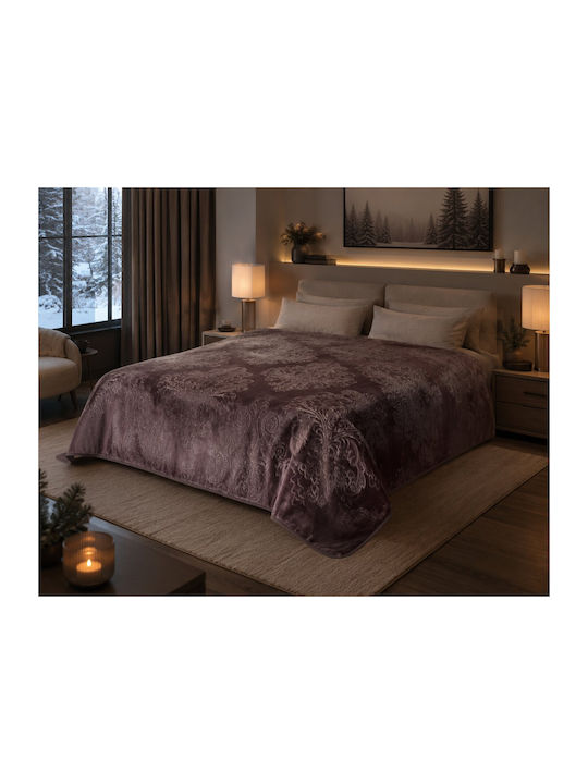 Kraft World Velvet Double Blanket 220x240cm Purple BLNKT-EMCLA-Purple