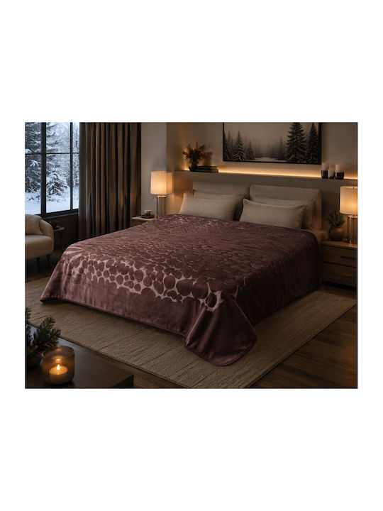 Kraft World Velvet Blanket Double 220x240cm Purple BLNKT-EMMOD-Purple