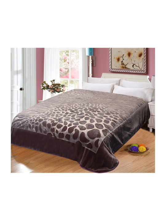 Kraft World Velvet Blanket Double 220x240cm Purple BLNKT-EMMOD-Purple