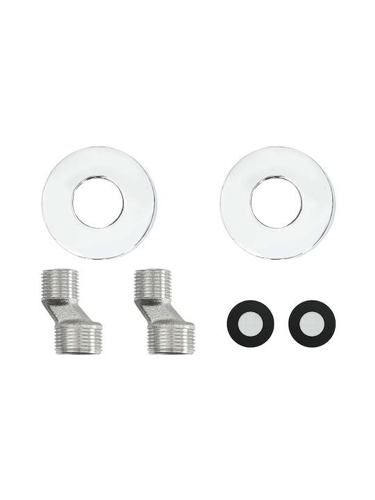 vidaXL Eingebaute Wasserhähne Mischbatterie & Brausegarnitur für Dusche Silber