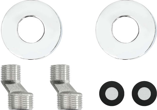 vidaXL Mixer & Shower Head Built-in Set for Shower Silver