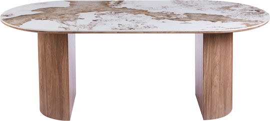 Marblex Masă Ovală Pentru Sala De Mese Cu Suprafață Ceramică Pandora 210x100x77cm